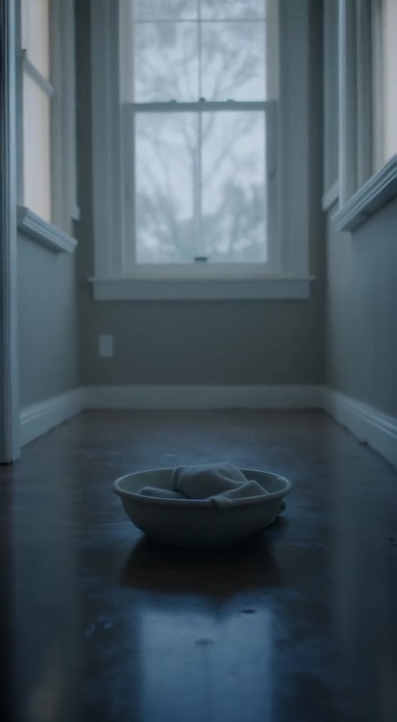 A ceiling stain, from the water-stain reel